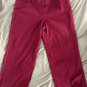 Red Casual Capri Pants